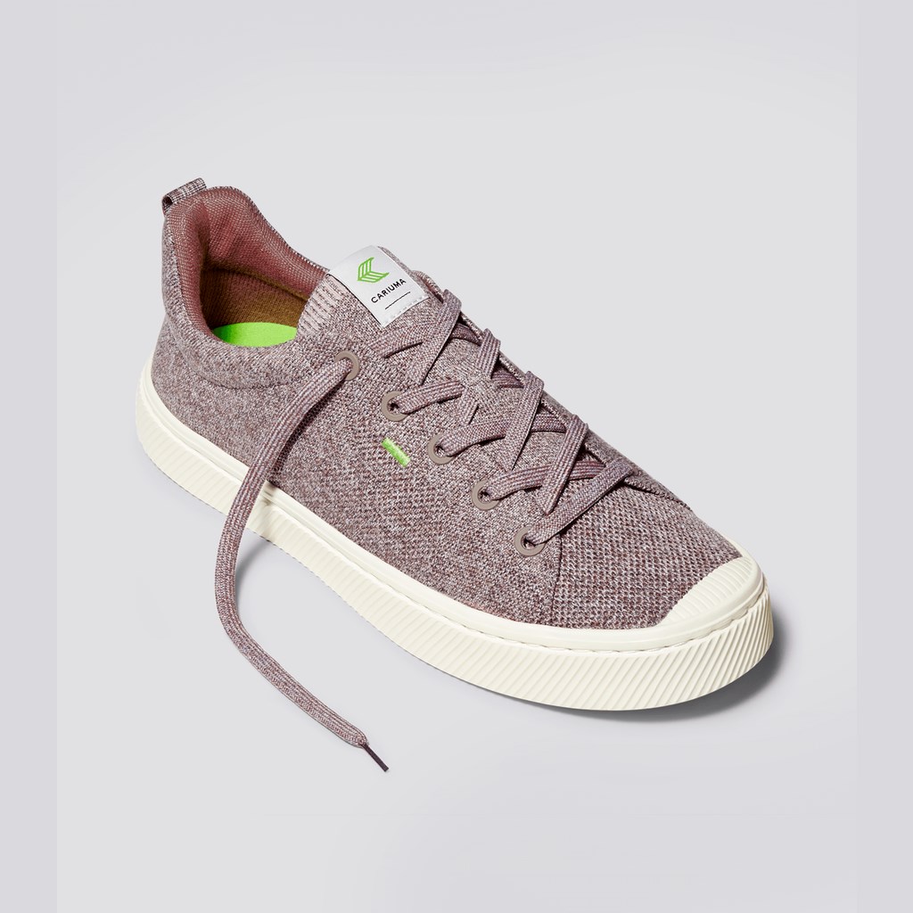 IBI Cariuma Low Top Bamboo Weave Knit Vegan Stone Blush Homme | FRA-7885558